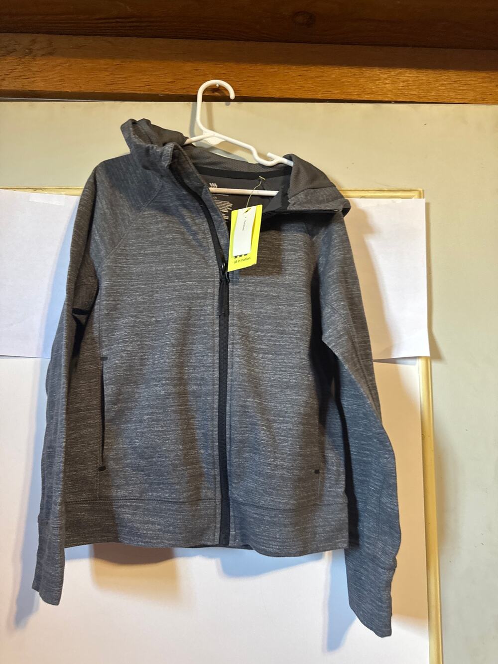 All in Motion Girls Full Zip Hooded Jacket Size S 6/7 Gray NWT
